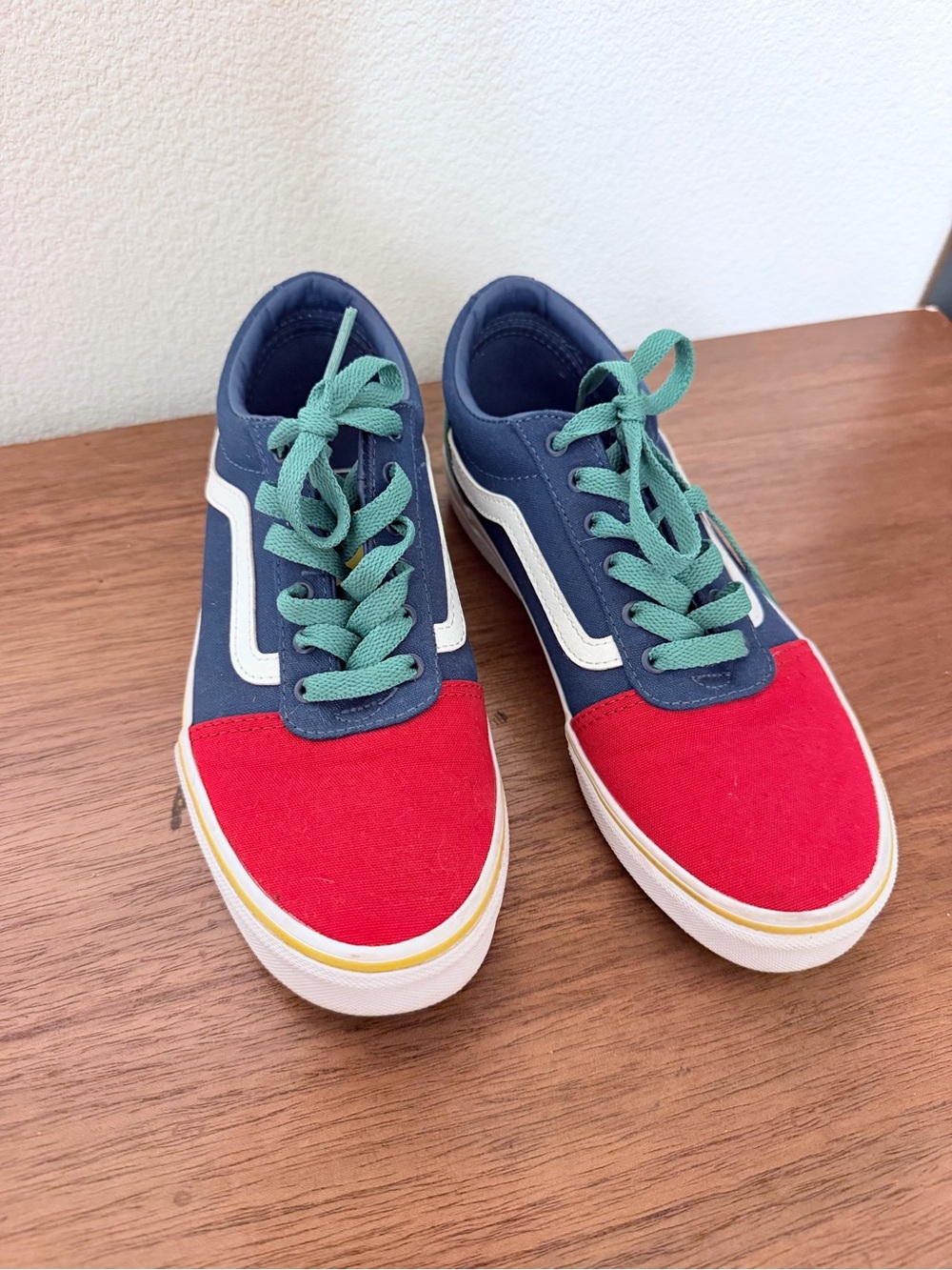 Vans Kids Colorblock Sneakers in Navy, Red & Green